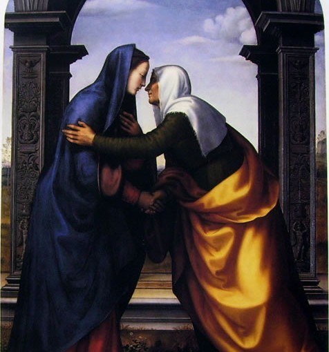 Visitazione, cm. 232,5 x 146,5, Galleria degli Uffizi, Firenze.